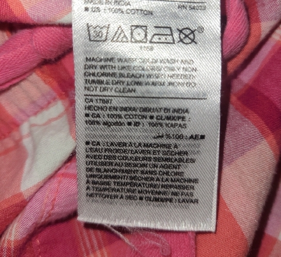 Pants Pink White Plaid Y Poplin Cotton Elastic waist draw string Preppy Hi Rise - Picture 4 of 10